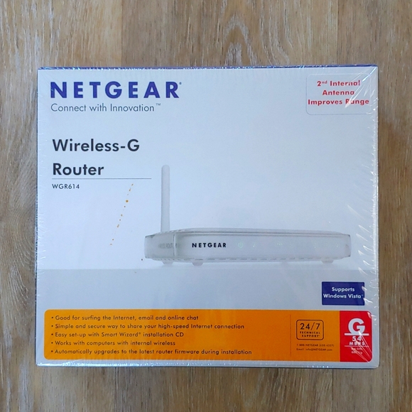 NEW Netgear WGR614 54 Mbps 4-Port 10/100 Wireless G Router (WGR614NA) - Picture 1 of 7